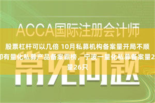 股票杠杆可以几倍 10月私募机构备案量开局不顺，却有量化私募产品备案霸榜，宁波一量化私募备案量26只