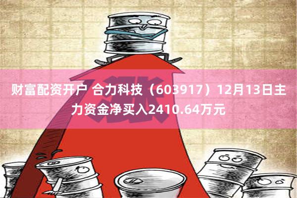 财富配资开户 合力科技（603917）12月13日主力资金净买入2410.64万元