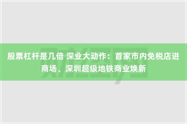 股票杠杆是几倍 深业大动作：首家市内免税店进商场、深圳超级地铁商业焕新